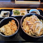 自家製うどん 天羽 - 豚のせ釜玉定食