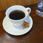 キッチン ブルー グローブ - ホットコーヒーのアップ