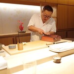 鮨　いの - 函館噴火湾 ドライエイジングで10日ほど熟成した150キロぐらいのマグロ