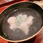 炎水 - 葛粉でトロミをつけたアイナメのお椀