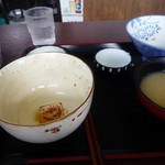 永井食堂 - もつ煮定食（もつ大）完食