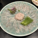 291956345 - 千葉勝山漁港　天然虎河豚　河豚皮　テッサ　盛合せ