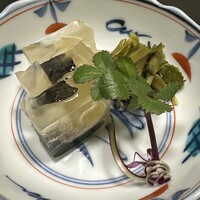 樋山 - 河豚の煮凝り　山葵菜