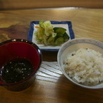 津軽割烹未来 - 汁物、御飯、香の物