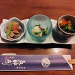 魚酔庭 - お通し３種類
