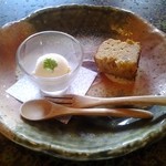 僧伽小野 一秀庵 - 水物：りんごパウンド・バニラアイス