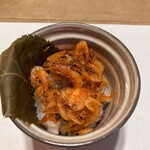 ひろ作 - 桜海老の印籠蒸しさんでーす。②