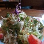 路遊亭 - 朝摘み野菜のサラダ（おかわり自由）200円