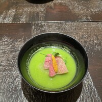 肉和食 月火水木金土日 - 椀物　ヒウチと蛤確井豆のすり流し