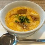 ビストロカフェ　ラピス - ★本日の食べるスープ(蓴菜とコーンのロワイヤル)