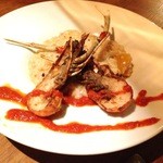 ピソラ - ★彩り野菜のﾘｿﾞｯﾄ ｽｶﾝﾋﾟのｿﾃｰ添えｱﾒﾘｹｰﾇｿｰｽ（期間限定/2014夏）