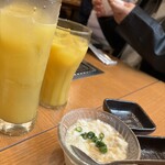 浅草もんじゃ 風鈴 - ドリンクとお通し