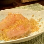 てんぷら天英 - アオリイカ 甘エビ からすみ掛け