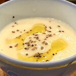 てんぷら天英 - ホワイトアスパラのポタージュ仕立て