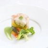 調布クレストンホテル - 料理写真:【前菜】　魚介のゼリー寄せ　菜園仕立て　エメラルドグリーンのソースを添えて