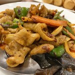 台湾家庭料理 福苑 - ホルモンの麻辣味炒め