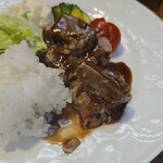 キッチン ブルー グローブ - ハーフカットして、ポシェの上へ