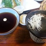 蕎苗 - 天つゆにおろし大根とお塩も　薬味はさらしネギと本山葵