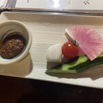 蔵の庄 - お通しはいつもこれ。