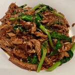 中国飯店 - 北京ダックの肉は春雨と黄ニラでピリ辛炒めを作ってもらった