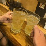 王龍ラーメン - カンパーイ(’-’*)♪