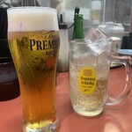 王餃子 - 生ビール　ソフトドリンク