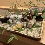 旬席 鈴江 - マルアナゴととりがいの焼物