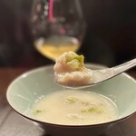 福星 - 河豚のお粥のしゃぶしゃぶ･蕗の薹のフリット