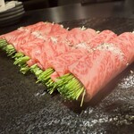 焼肉ホルモン 風土. - ザブトンの芽ねぎ巻き