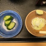 桂庵 - お新香と薬味