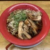 釈迦力 雄 - 黒醤油 太麺（青ネギマシ、肉マシマシ）