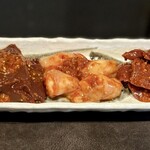 黒毛和牛A4A5 焼肉ありらん - 焼肉Aコース・レバ、丸ちょう、ハツ