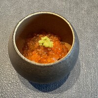 おちあいろうステーキハウス東京 - 旬菜 いくら 菜の花 鰤の炙り