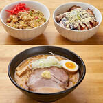 くまちゃんらーめん - 料理写真:味噌ラーメン＋丼ぶり（ランチメニュー）