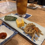 和創旬彩 くうひな - おくら胡麻和え、厚焼きたまご，きんぴら