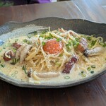 ヒキカフェ - 和風ミソボナーラ　1,300円