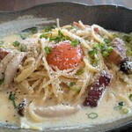ヒキカフェ - 豆乳ベースに味噌の風味が香る♪