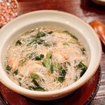 鮨 実紀 - カニと春菊の鱈白子茶碗蒸し