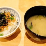 ツバメヤ - ご飯物（海苔じゃこ）＆汁物（しじみ汁）
