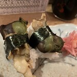 亀すし 総本店 - 焼き鮑のワタ。