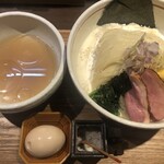 鴨出汁中華蕎麦 麺屋yoshiki - クリーム昆布水と貝出汁細つけ麺（塩）