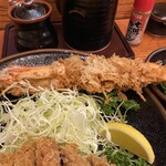 とんかつ稲 - 大海老フライ（2025年3月28日撮影）