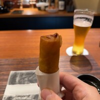 料理屋まえかわ - 蟹がぎっしり詰まった春巻き　蟹味噌入り
