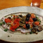 ほ志の - まぐろ脳天の炙りカルパッチョ ソースアンティポワーズ