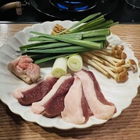 博多 鴨すき 鴨しゃぶ なかもぐろ - 鴨スキヤキ