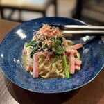 おきなわばる がちまや～ - ■沖縄そば麺で生パスタ ￥880