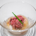 神戸牛 しゃぶしゃぶ おもき 離れ - 楽菜 神戸タルタル 蟹餡掛け 長芋