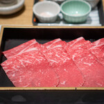 神戸牛 しゃぶしゃぶ おもき 離れ - 美味 神戸牛出汁しゃぶ 赤身 野菜盛