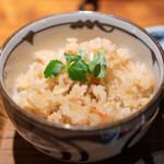 十割そば天ぷら 相馬庵 - ごぼうの天ぷらのあさり蕎麦とたけのこご飯