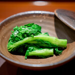 礼讃 - 京菜花昆布〆　自家製からすみ